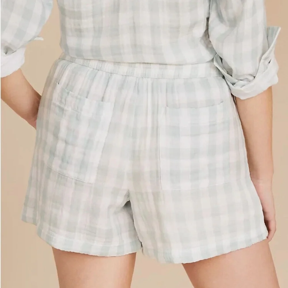 LOFT Lou & Grey Gingham Triple Cloth Shorts - Picture 2 of 5